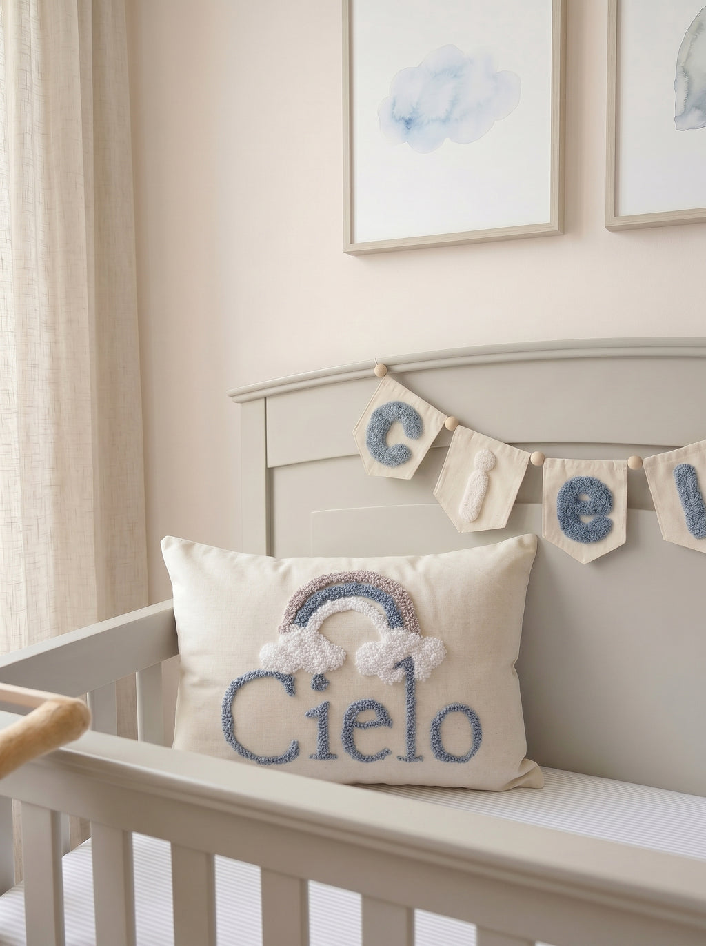 Set cojín y banderín personalizado Cielo estrellado