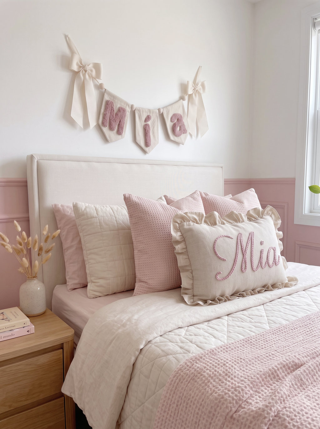 Set cojín y banderín personalizado | VELO DE ENSUEÑO